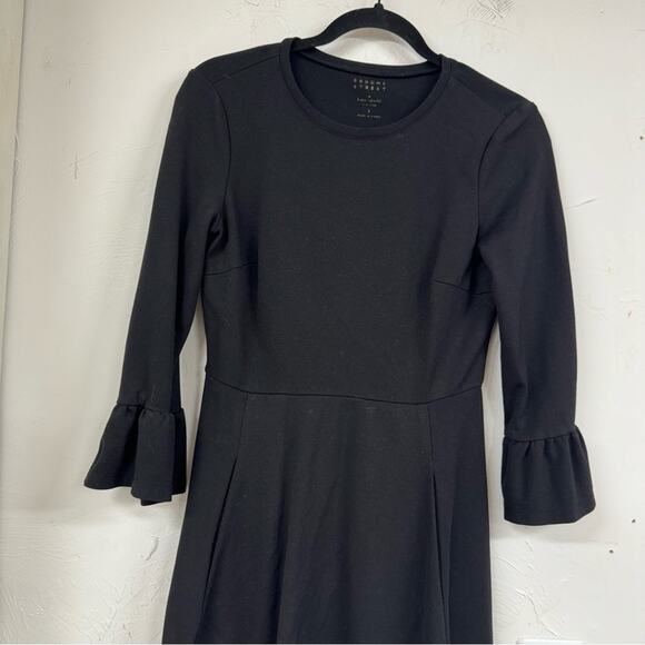 Kate Spade Broome Street Black Bell Sleeve Ponte Mini Dress Womens S Whimsigoth - Picture 2 of 11